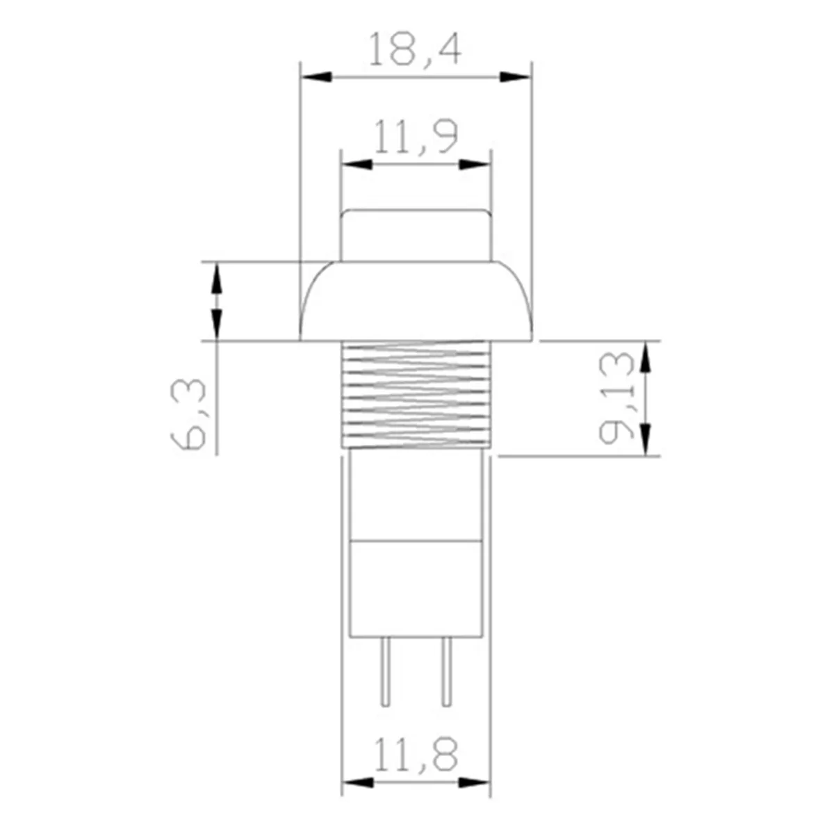 Afbeelding 6: 6PC PBS-11A PBS-11B 12mm zelfsluitende zelfherstellende plastic drukknop Momentary 3A 250V AC 2PIN 6 kleuren