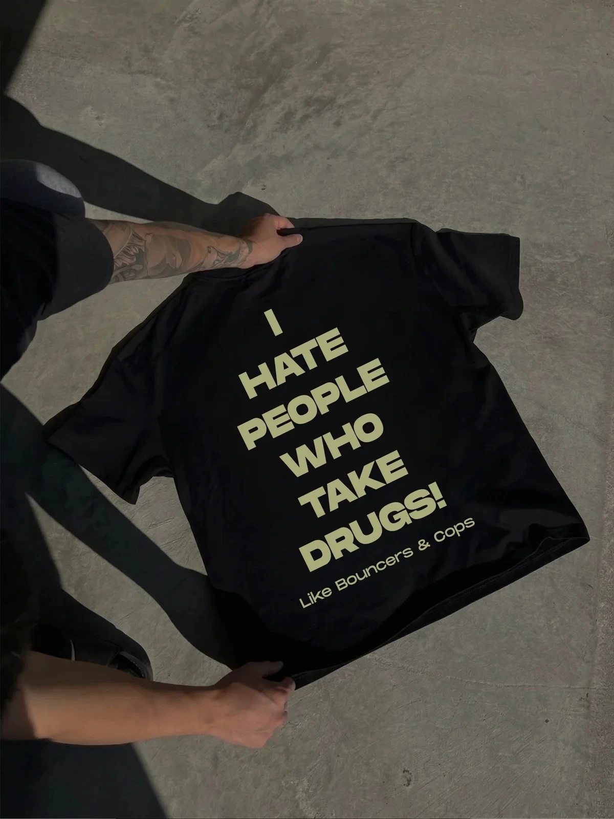 I Hate People Who Take Drugs Casual T-shirt Oversized Unisex T-shirt Streetwear Trendy Cotton New Model personality Clothes soft
