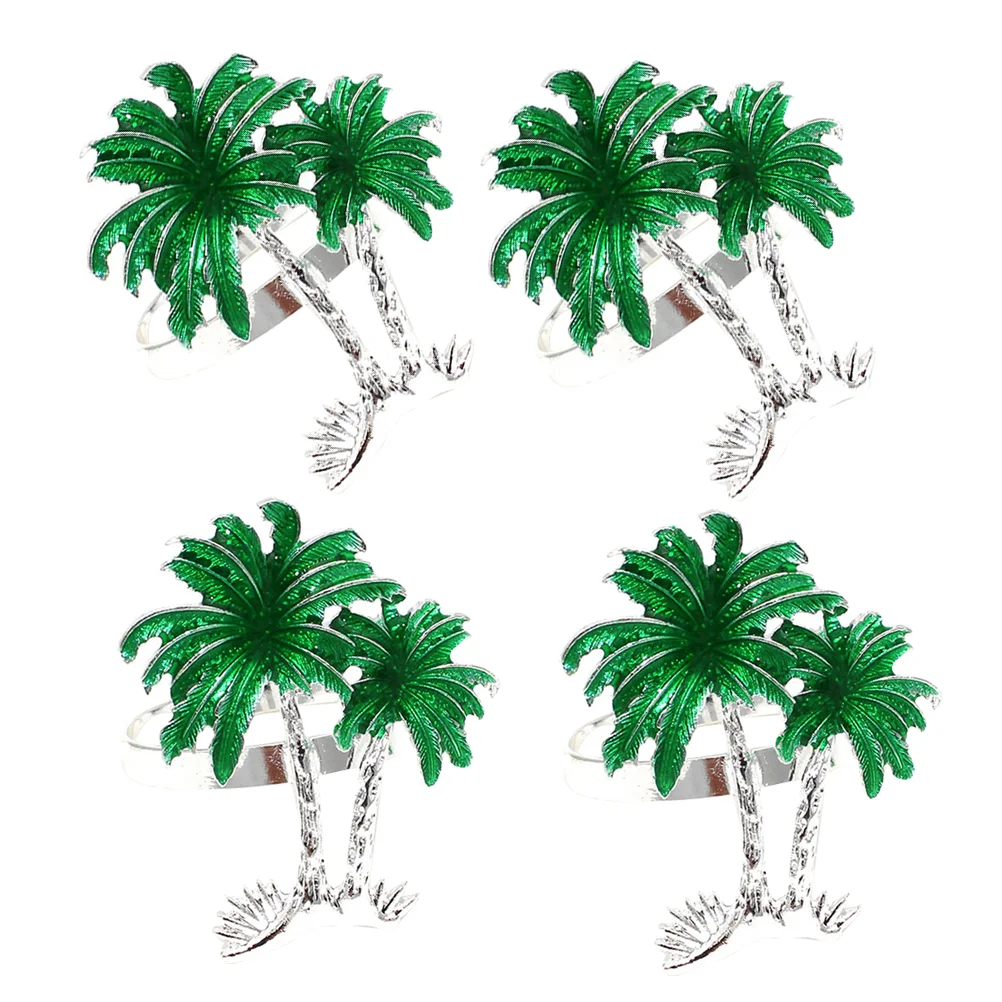 

4 Pcs Napkin Holder Coconut Rings Banquet Napkins Wedding Table Decoration Iron Fourth Tree