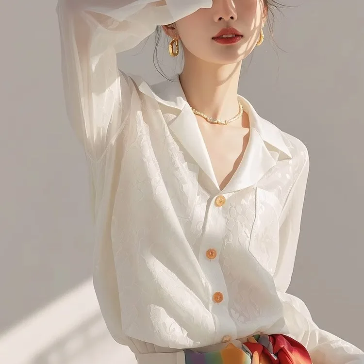 Biała długa sukienka na wiosnę i jesień, nowa, unikalna, piękna, modna, elegancka sukienka damska, do pracy, elegancka, z włókna poliestrowego.