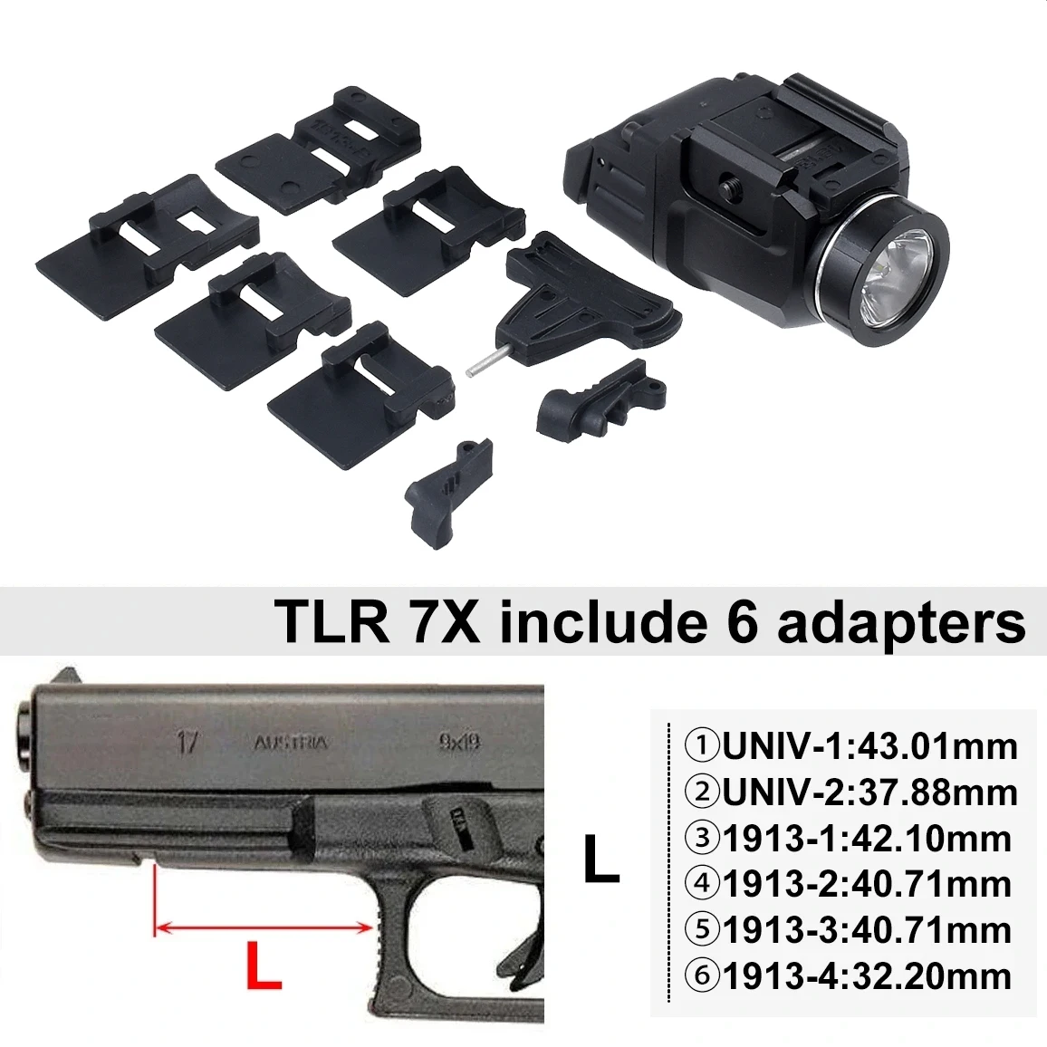 

Тактический фонарь TLR-7X TLR-7 TLR-1 TLR-8 HL серии TLR (TLR7, TLR1) для оружия, охоты, страйкбола, подходит для Glock 17, крепление на планку 20 мм