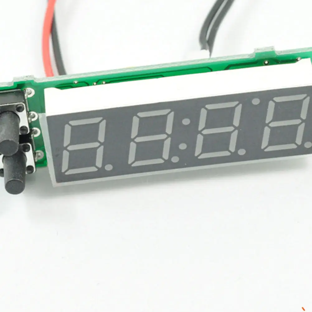 Automotive Electronic Dual Thermometer Clock Ultra-Thin Digital Display Blue for Car Dashboard Indoor Outdoor Air Conditioner