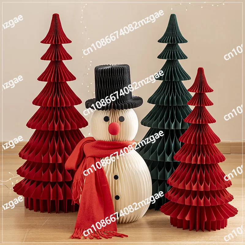 Christmas Decorations Origami Christmas Tree Ornaments 2025 New Christmas Atmosphere Scene Arrangement Shooting Props