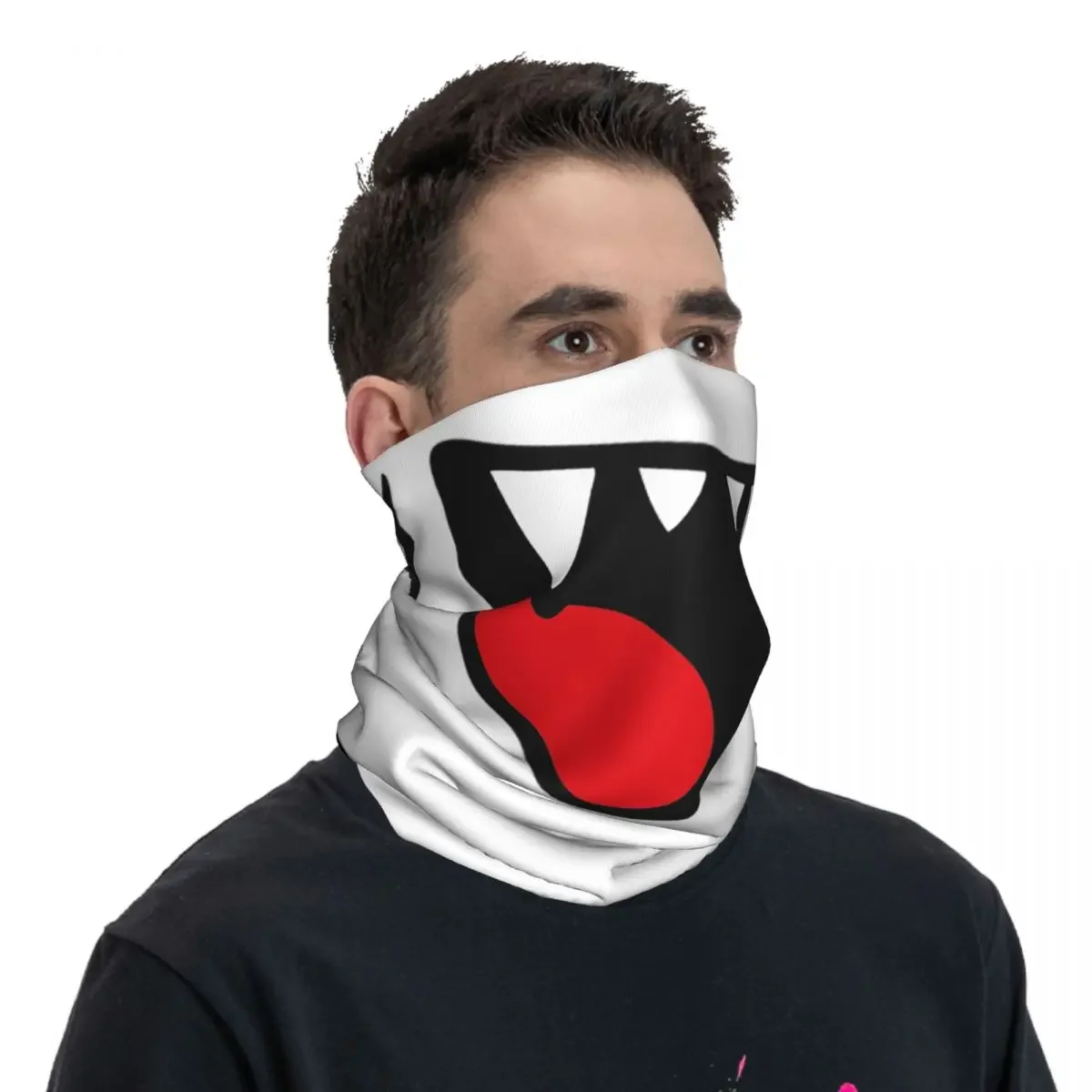 Masque imprimé Boo-Ghostface pour hommes et femmes, bande de sauna chaude, écharpe de cou, bandana rétro, jeu vidéo, cyclisme, adulte, hiver