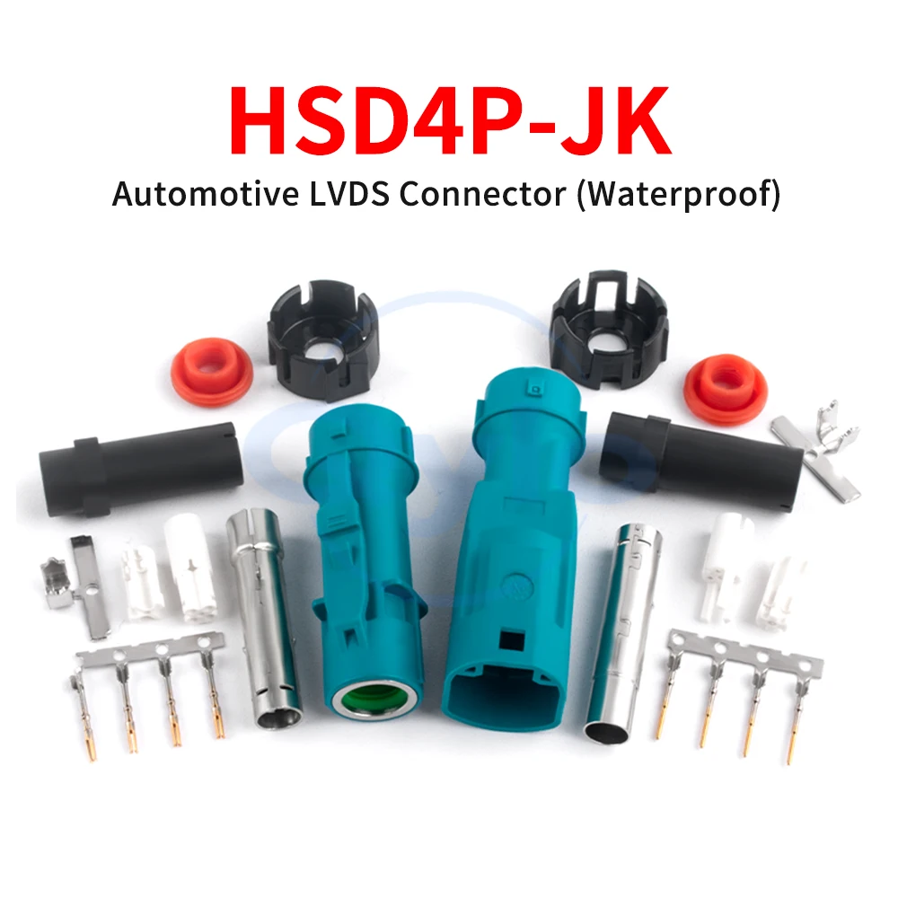 HSD4P Automotive In-Car Cable Connector, Straight Male/Female Single-Chamber Waterproof D4S14A-1D5A5-Z (1 pcs)