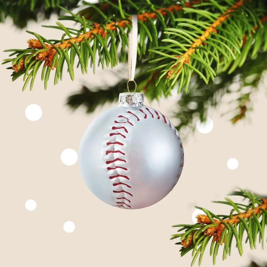 3.15 عيد الميلاد البيسبول Orment الزجاج في مهب عيد الميلاد الكرة الحلي ل 2025 شجرة عيد الميلاد الديكور عيد الميلاد الكرة الحلي بال #3