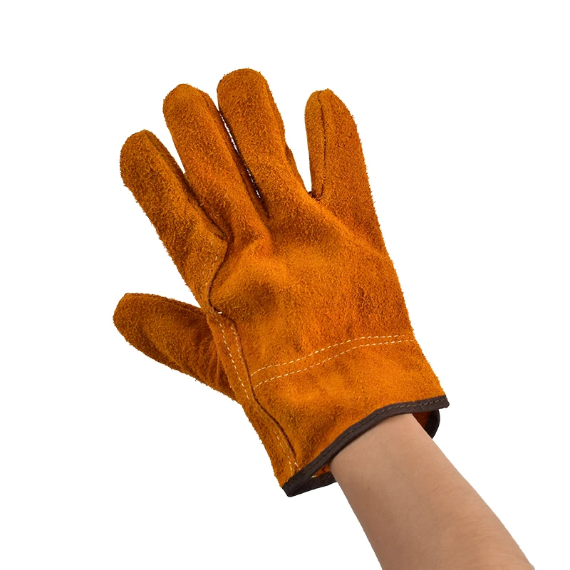 3/5/10 Pairs Labor Protection Work Gloves Soft Cowhide Welding Safety Protection Wear-Resistant Insulated Welding Gloves