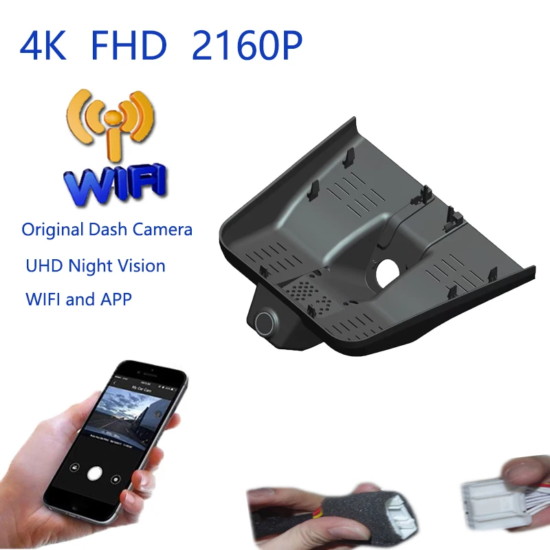 4K Plug And Play For Geely COOLRAY L 2025 X70 Car Wifi DVR Video Recorder DashCam Dash Camera Wide Angle