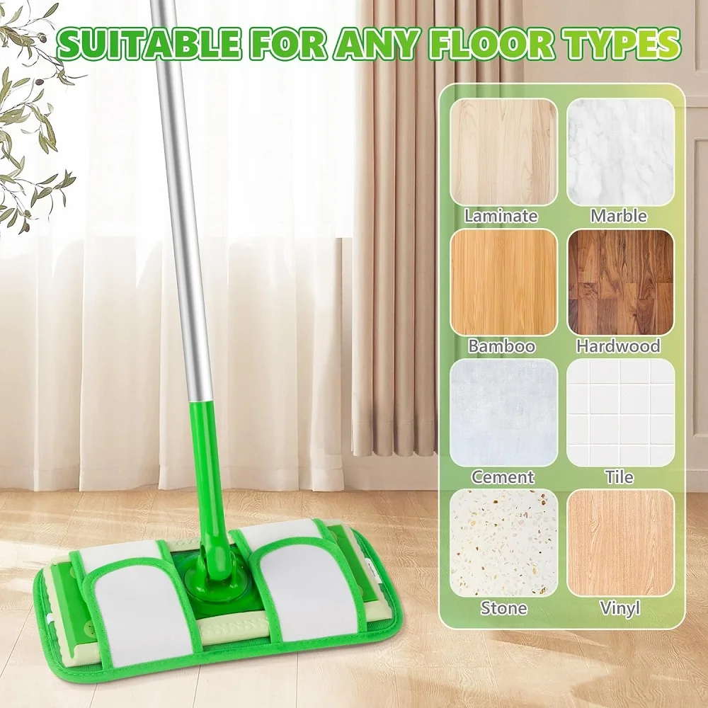 4-pak wkładek do mopa kompatybilnych z Swiffer Swiffer Sweeper Mop Wet Pads Refill Dry Pads Refills Reusable Mop Refill Pads