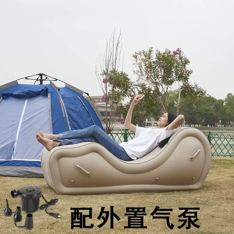 Sofá perezoso Simple, reclinable, totalmente automático, portátil, para exteriores, cojín de aire, sofá inflable de PVC