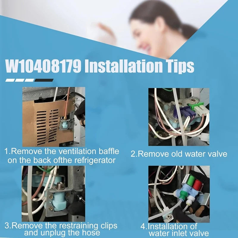 أبنو-وا 10408179 2304757   IMV708 صمام مدخل مياه الثلاجة لدوامة، كينمور، مايتاج، كيتشن ايد، أمانا، ثلاجة ايكيا