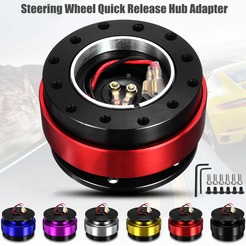 Racing Car Steering Wheel Quick Release Hub Adapter Snap Off Aluminum 6 Holes Boss Kit Universal Fitting Auto Parts Accessories