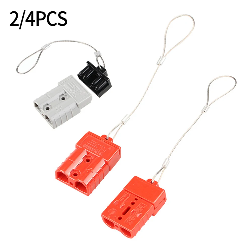 2/4 Pcs Dust Cover 50AMP Cable Club Sports Sedans Conduit Flame Retardant Forklifts Power Supply Terminal Blocks