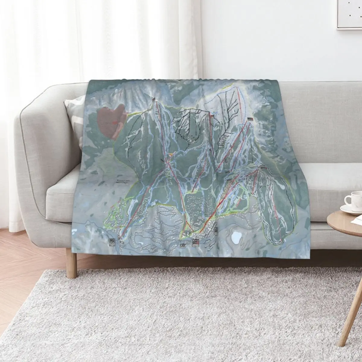 Snowmass Resort Trail Map Throw Blanket Travel Blankets For Sofas Sofa Quilt warm winter Winter beds Plaid Blankets