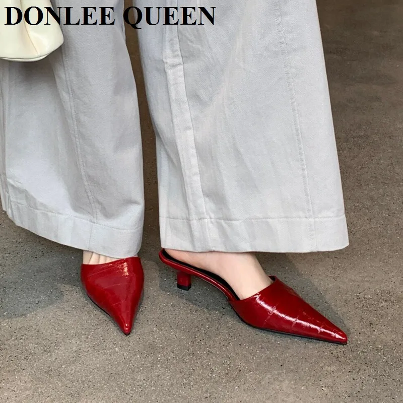 comfortable ladies dress sandals low heel 2026 Woman Slippers Pointed Toe Outside Slides Mules Shoes For Women Luxury Korea Style Pumps Fabric Type: FRINGE