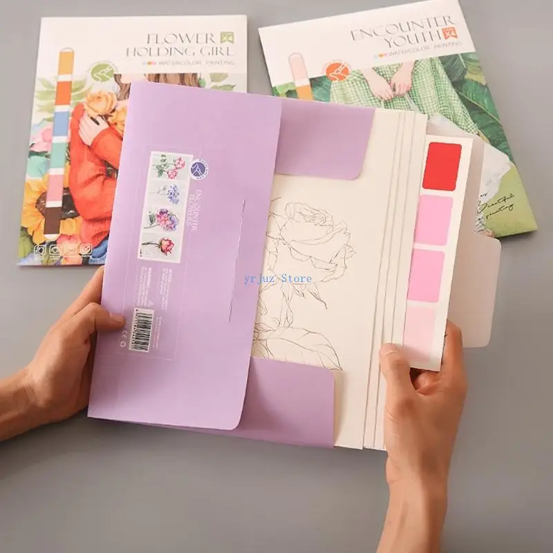 كتاب تلوين 583D مكون من 4 أوراق للأطفال، صورة جرافيتي، رسم بالألوان المائية، كتاب الغواش، سهل الاستخدام للرسم