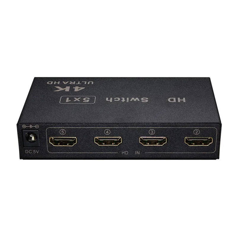 AMS-H5S1(MINI) Video Switch 5 in 1 Out Switcher Box 4k Selector Box Support 1080p IR Remote Control For Switcher