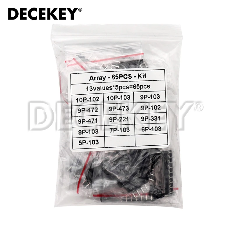 65pcs=13value*5pcs Resistor Network Array kit  Assortment set 9A103 9A102 9A472 9A221 9A331 9A471 7A103 5A103 6A103 8A103 10A103