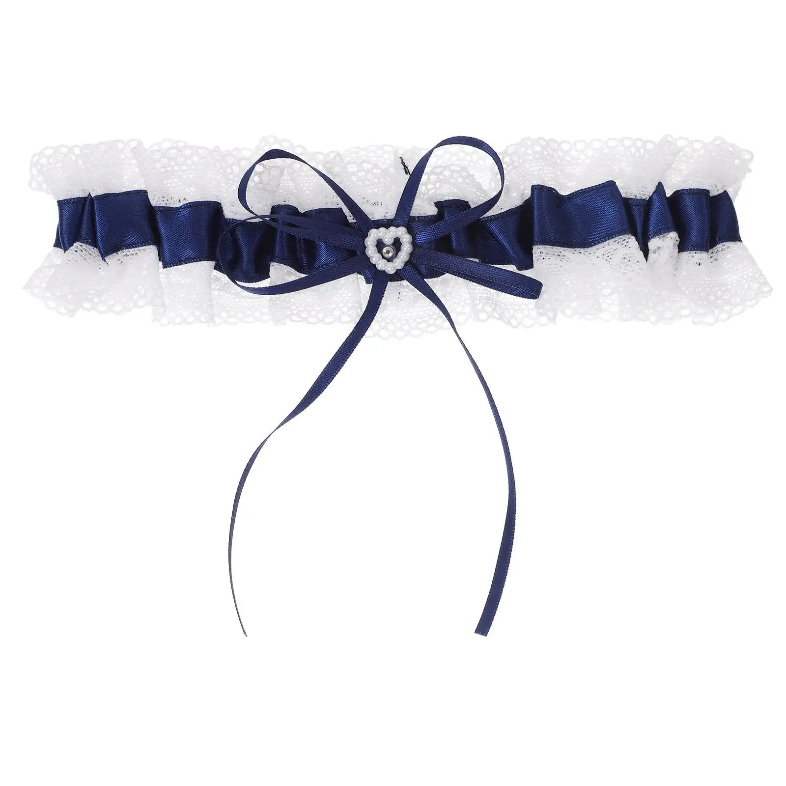 

Blue Garter Bride Wedding Lace Bowknot Elastic Leg Band Thigh Brides Bridal Belts Ring European American Style