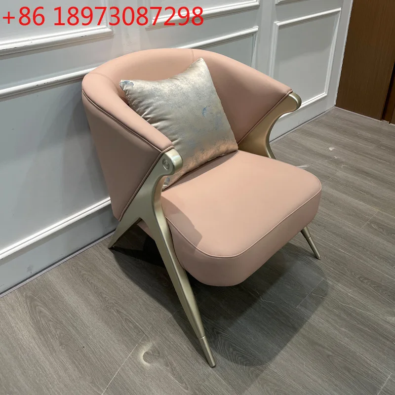 

Американский легкий роскошный стул для отдыха, тканевый бархатный диван, кресло, простой одноместный стул для гостиной