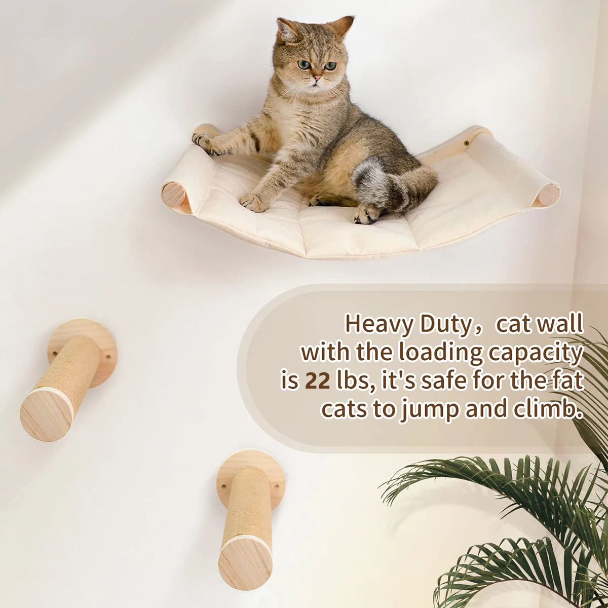 Cat Bed Wall Mounted Hammock For Large Cats Or Kitty Wood And Sisal Rope Wall Shelves And Perches Bed Furniture Jumping