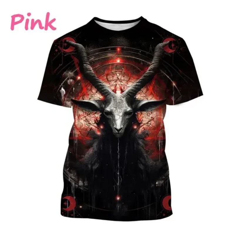 Fashion Men Clothing New Hell Devil Baphomet 3D Print T-shirt Personalized Oversized T Shirt Hip Hop Harajuku Street Unisex Tops