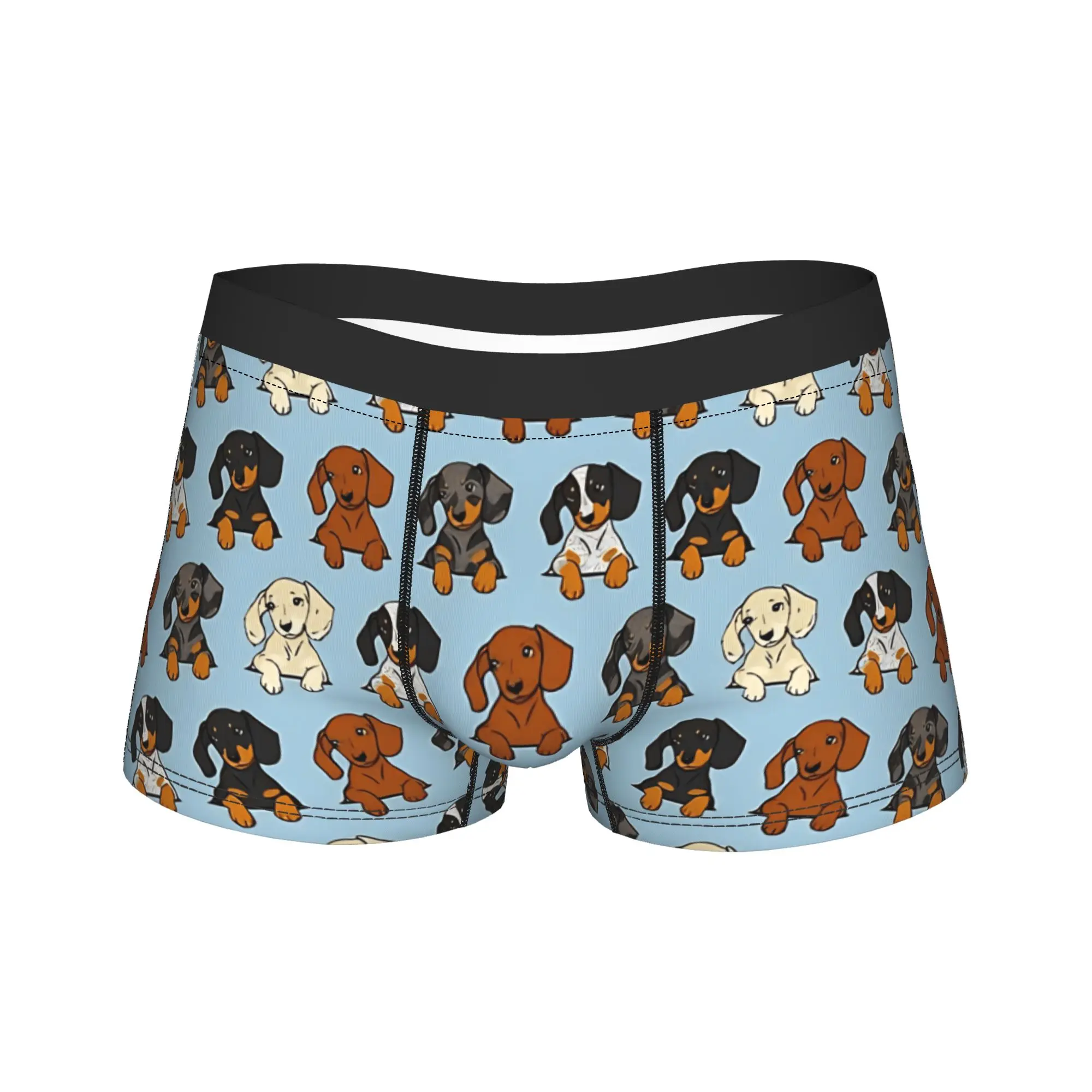 

Мужские трусы-шорты с рисунком таксы, эластичные, с высококачественным принтом, больших размеров