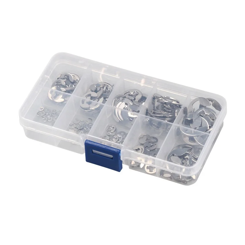 200Pcs 304 Rvs Rvs E Clip Washer Assortiment Kit Borgring Borgring Voor As Fastener 1.5-10 Mm