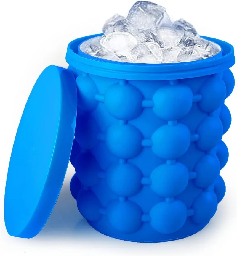 Ice Bags Silicone Ice Bucket Ice Cup , Press Type Easy-Release Ice Trays Ice Cube Maker for Frozen Cocktail, Whiskey, Beverage