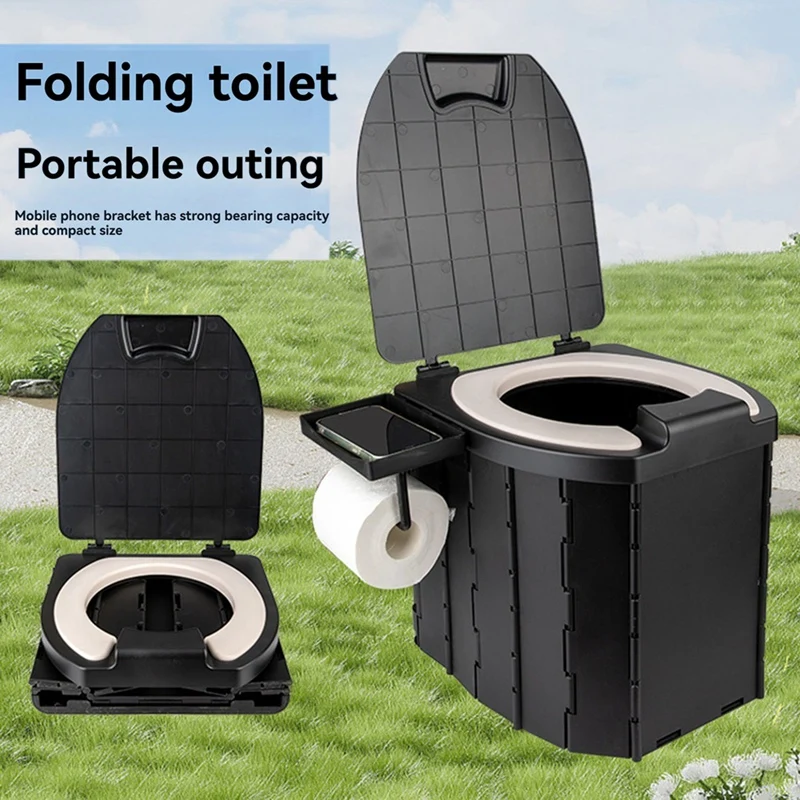 ABSU Draagbaar Opvouwbaar Toilet Voor Kinderen PU Volwassen Draagbaar Toilet Met Cover Camping Outdoor Baby Toilet Autotoilet