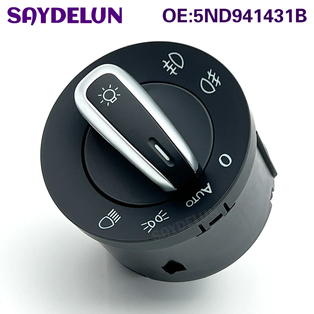 

5ND941431B 3C8941431A Headlight Fog Light Control Switch Knob AUTO For VW PassatB7 CC Magotan Tiguan Touran Beetle Eos Multivan