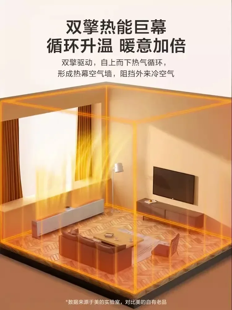 Midea Folding Electric Heater Energy-saving Whole House Large Area Skirting Household Space Heater 220V [HDW22MVS]