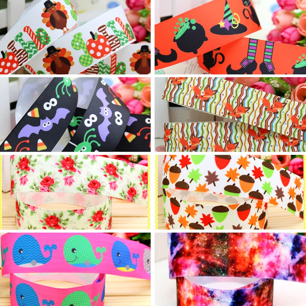 

DHK 50yards Autumn Balloons Fall Camo Pine Printed Grosgrain Ribbon Hairbow Headwear Party Decoration Diy Wholesale 38mm S429