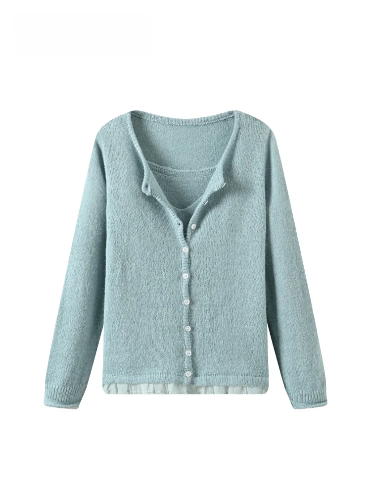 

plus Size Autumn Faion Set for Women Loose Long Sve Knitted Top And Bot Small Fraance Sle Trendy plus Size Sister