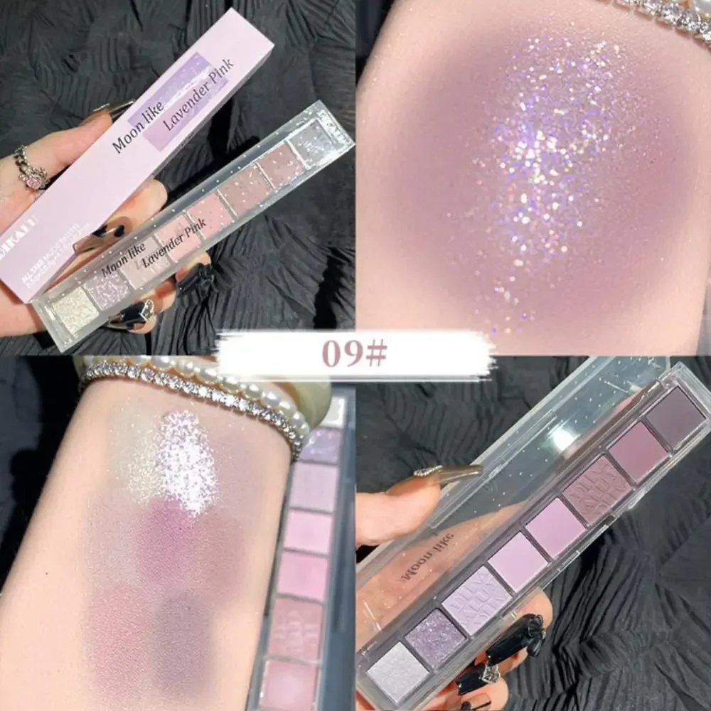 8 Color Eye Shadow Pallet Glitter Waterproof Pearlescent Shiny Long-Lasting Eyeshadow Eyes Makeup Women Korean Cosmetic Tools