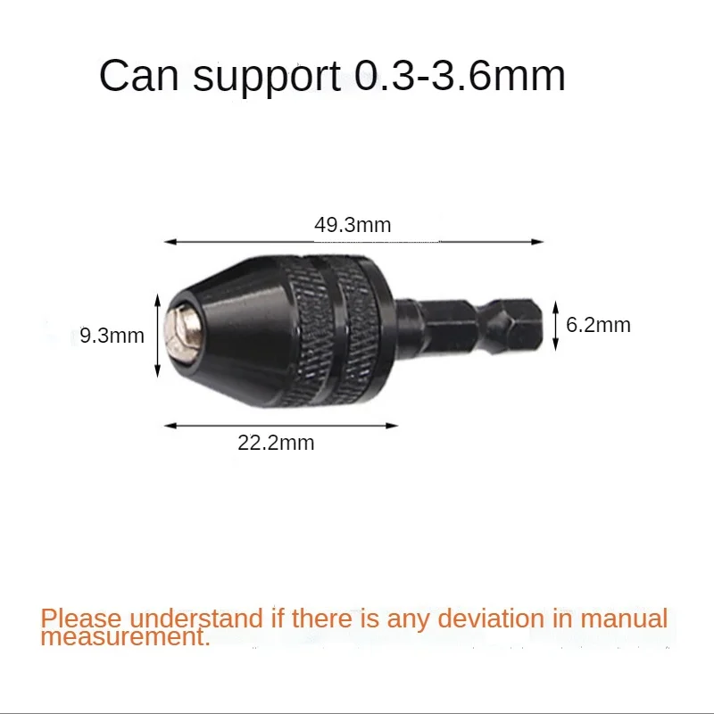 WALFRONT Keyless Drill Chuck Screwdriver Impact Driver Adaptor 1/4 '' Hex Shank Drill Bit Tool Quick Change Convertor Adapter