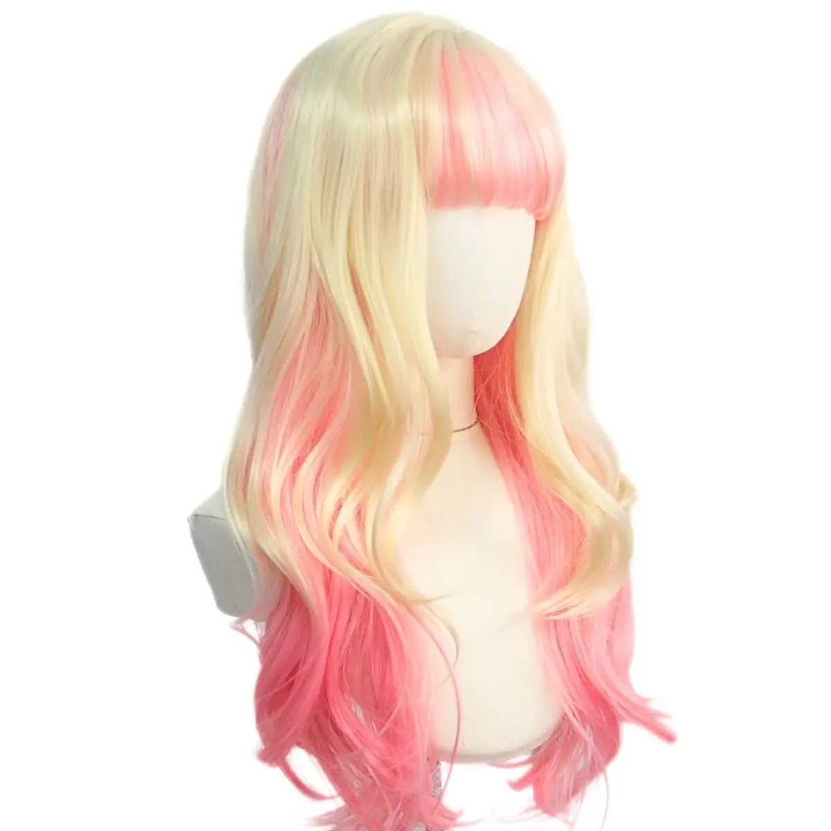 Anxin Fashionable Product Pink Light Gold Girls Lolita Cosplay Party Synthetic Wigs For Women Daily Use