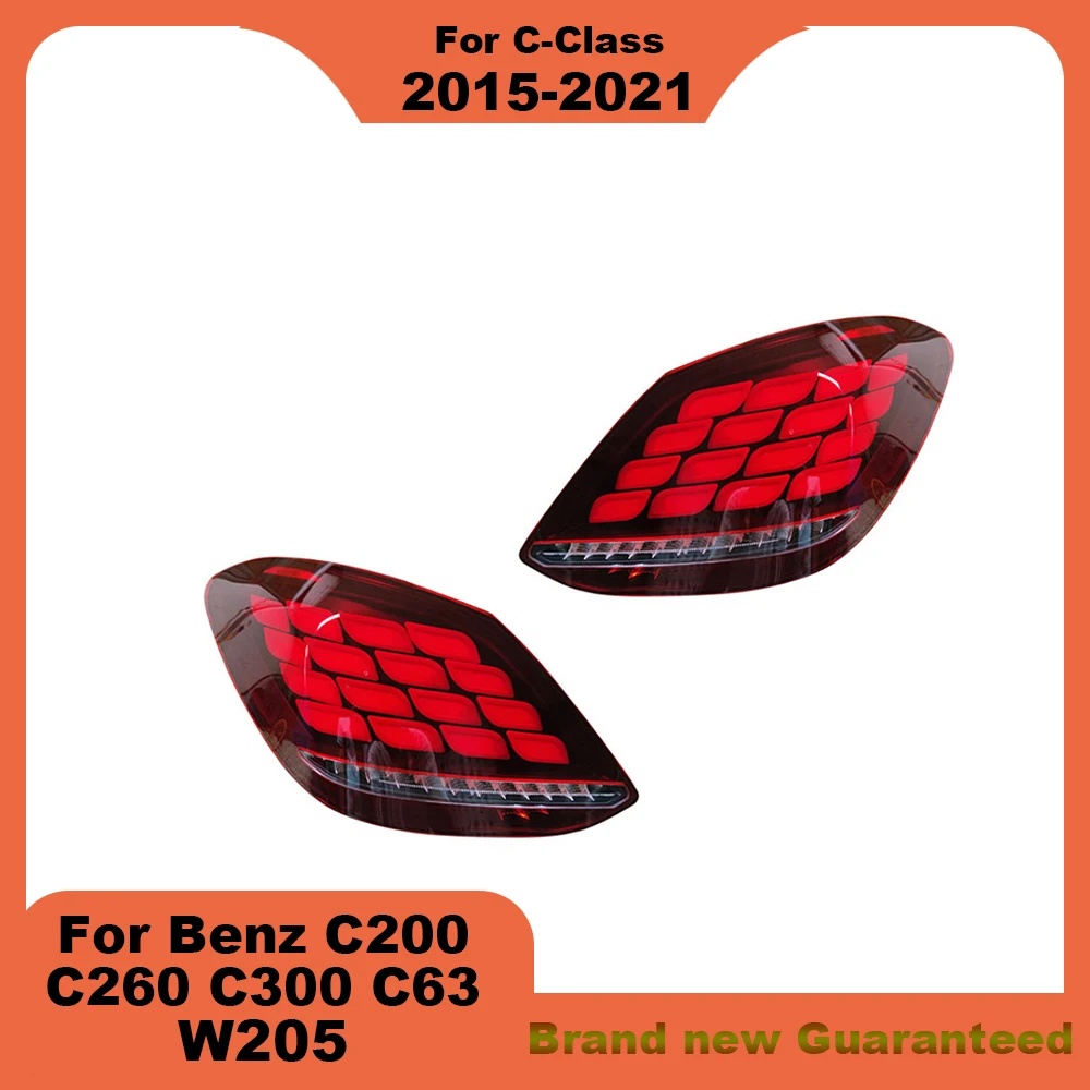 For Mercedes-Benz C-Class W205 2015-2021 C200 C260 C300 C63 LED Car Stop Light Reversing Light Accessories Taillights modifica