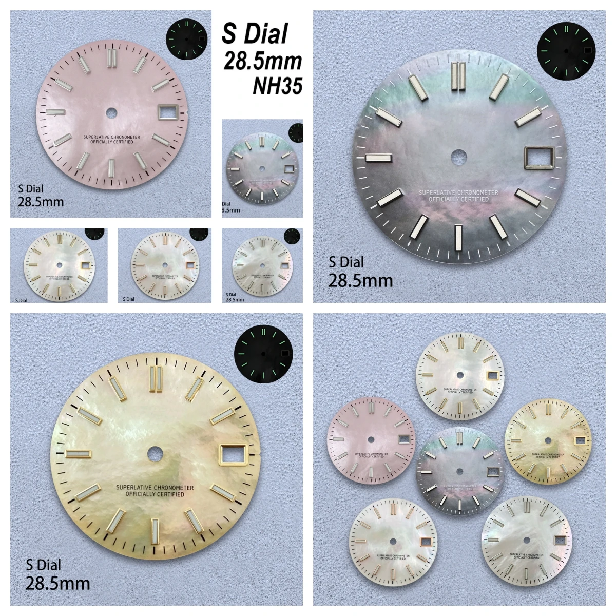 

28.5mm S Logo Shell Dial Fit NH35/NH36/4R/7S Japanese Movement High-Quality Dial Watch Modified Accessories