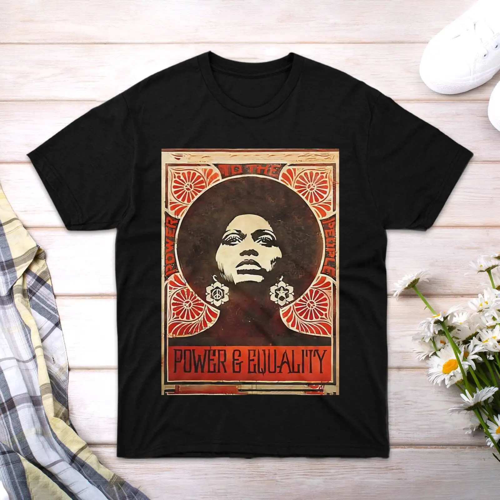 T Shirt Angela Davis poster Girl 1971 Big Power Boy Women Equa