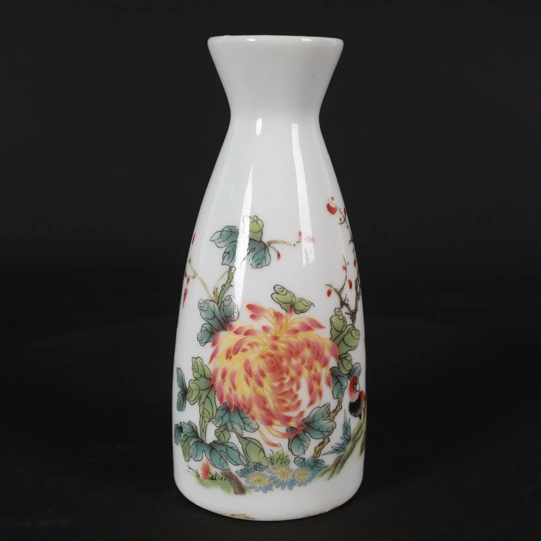 Ceramic Wine Pot Chinese Jingdezhen Porcelain Handpainted Flowers And Birds Flagon Bottles Japanese Sake Pot Wine Utensils