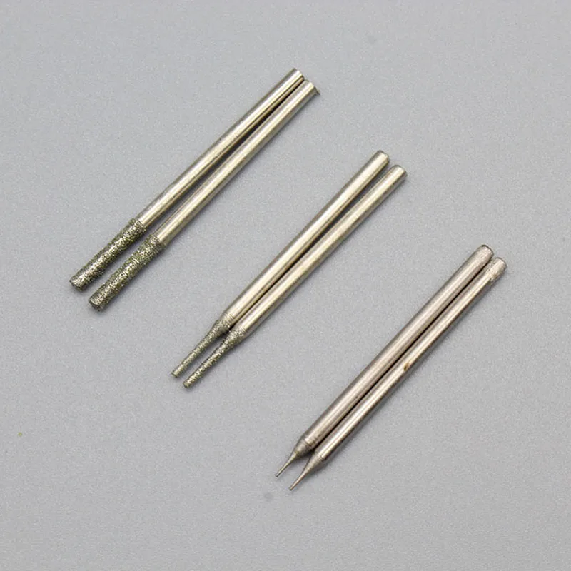 2.35mm Shank 0.3-2.5mm Diamond Coated Tipped Drill Bit Grinding Head Burr Needle Engraving Glass Jade Stone Rotary Drill Bits