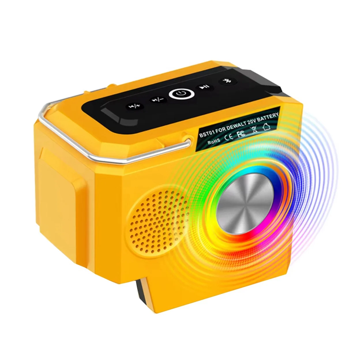 Altavoz de bolsillo Altavoz Bluetooth portátil para batería de iones de litio de 18-20V con puerto de salida USB tipo C Altavoz de reproductor Bluetooth