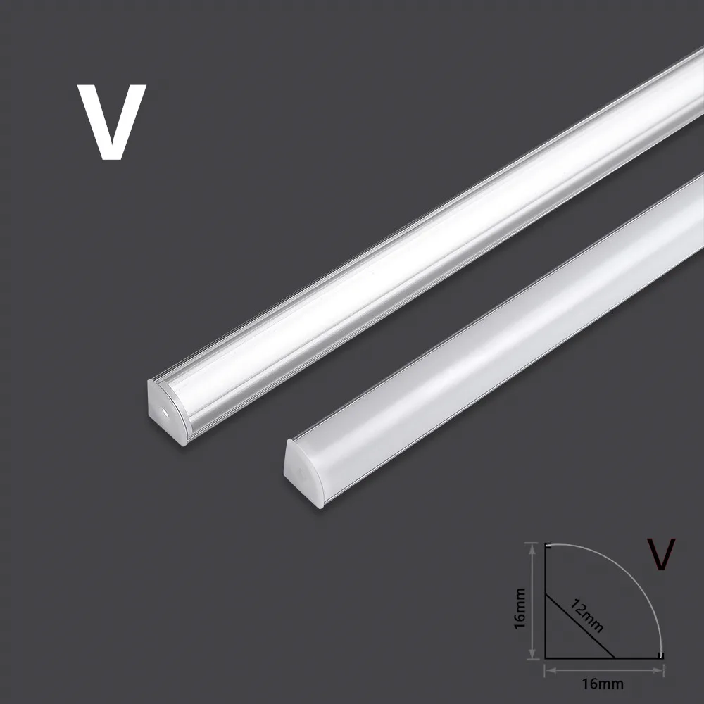 2-28pcs/lot 0.5m/pcs 45 degree angle perfil aluminio for 5050 5630 LED strips Milky /transparent cover strip aluminum profile