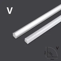 2-28 pz/lotto 0.5 m/pz angolo di 45 gradi perfil aluminio per 5050 5630 strisce LED striscia di copertura lattiginosa/trasparente profilo in alluminio