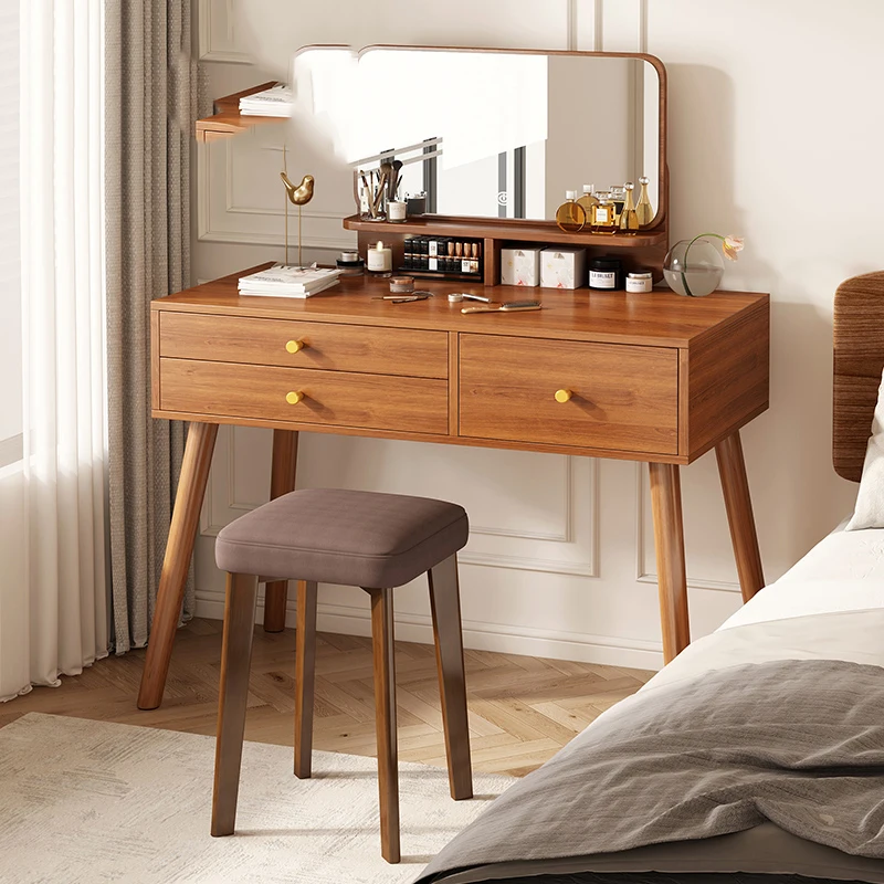 Light Luxury Dressing Table Mirror Bedroom Brown Cheap Dressing Table European Girls Coiffeuse De Chambre Pas Cher Furniture