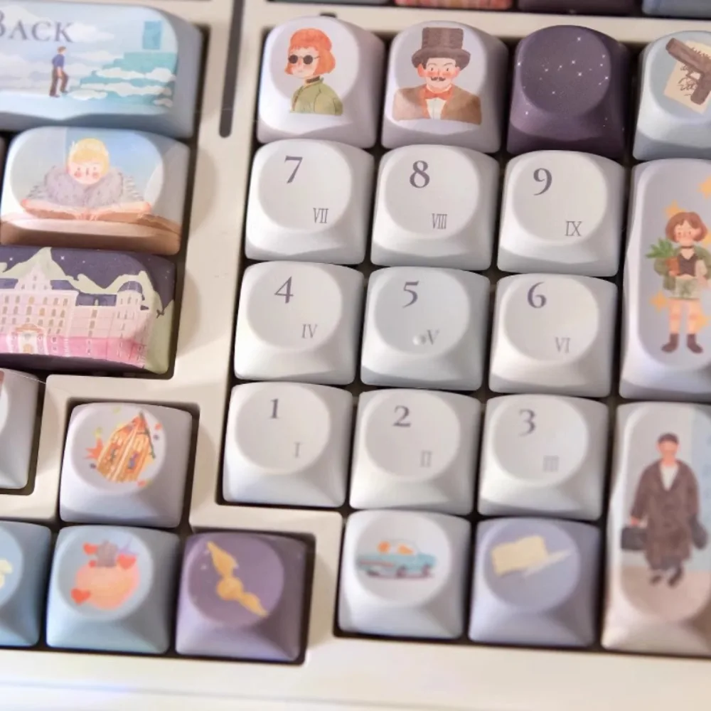 

Cinema Poetry Theme Keycap Set 144Key PBT Custom Keyboard Cap Cherry Profile Gaming KeyCap for Mechanical Keyboard Gift Lucky65