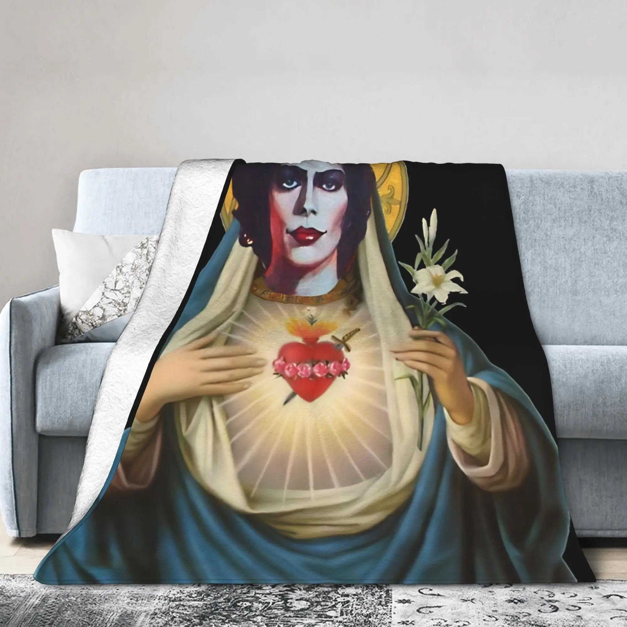 Saint Frank Tim Curry Blankets Fleece Decoration The Rocky Horror Picture Show Thin Throw Blanket for Home Travel Bedspread