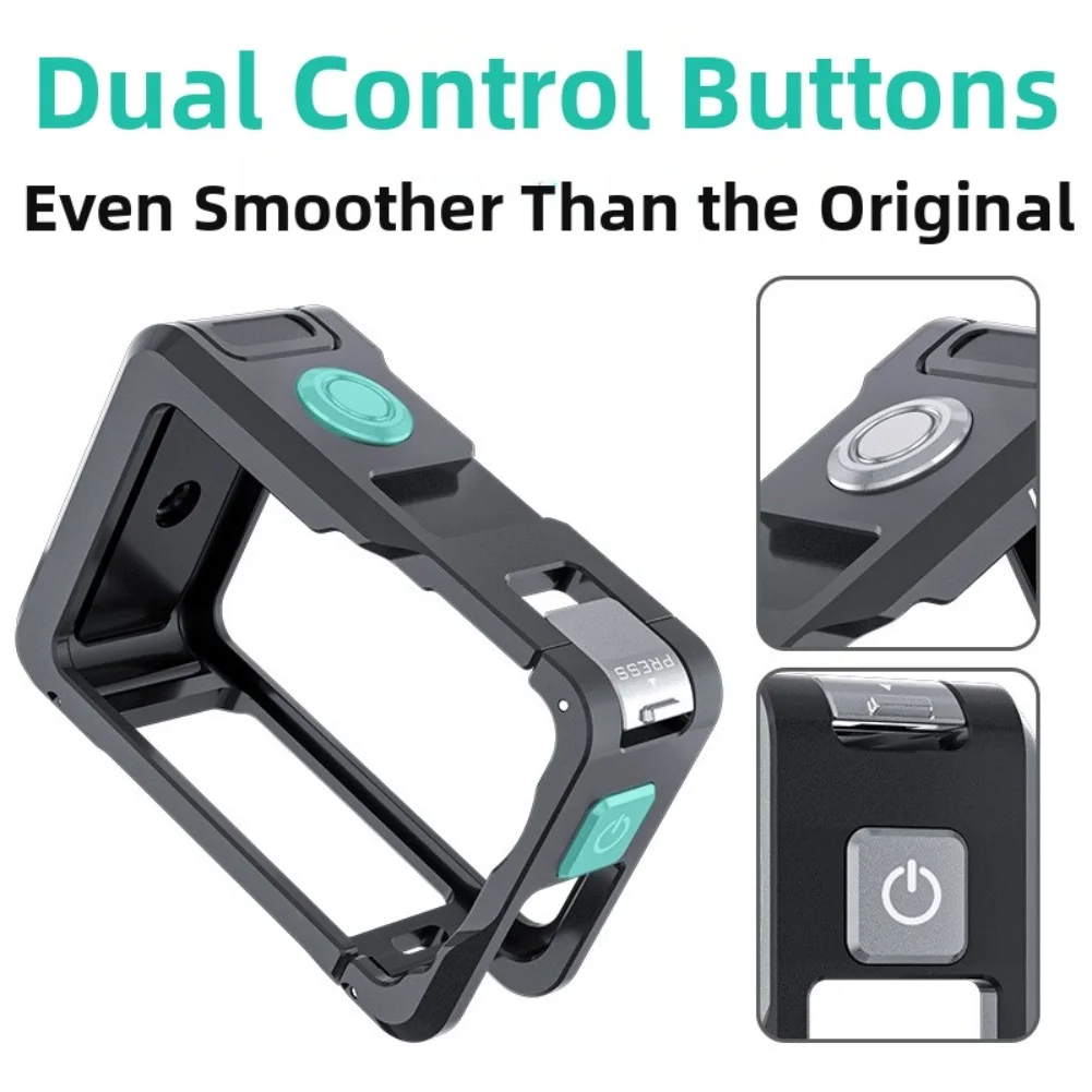 Metal Double-Opening Protective Cage For DJI Action 6 Full-Coverage Protection 81.6*34.8*53.3mm Aluminum Metal Protective Cage