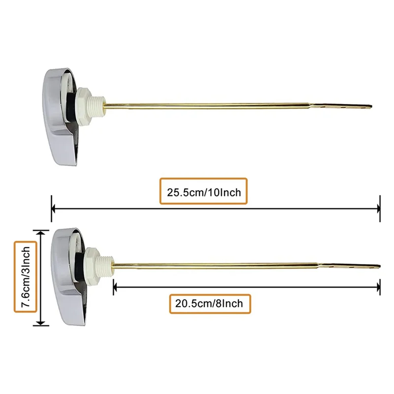 

B45C 4X Ручка рычага смыва бачка унитаза Универсальное боковое крепление Ручка унитаза Сменный рычаг отключения Подходит для большинства туалетов Прямой